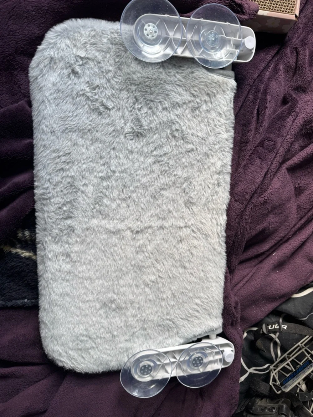 Plush Light Gray Faux Fur hammock